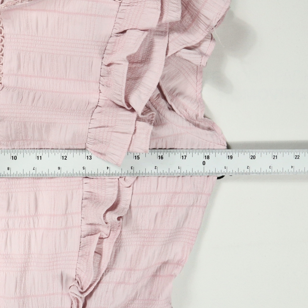 Milk & Honey Blouse Women's Pink Ruffle Tiered Size Large - Picture 11 of 13